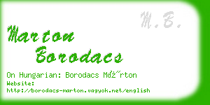 marton borodacs business card